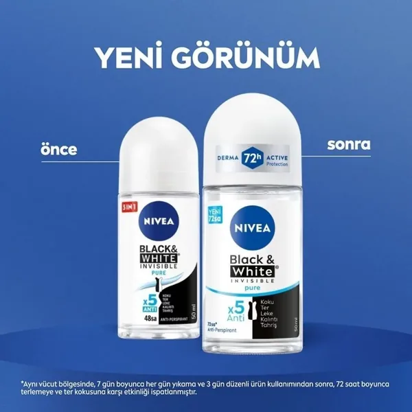 Nivea Insivible Black & White Pure ROLL-ON Women 50ml 3
