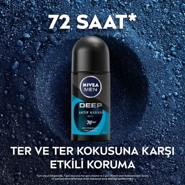 Роликовый дезодорант Nivea Men Deep Beat с черным углем 50 мл
