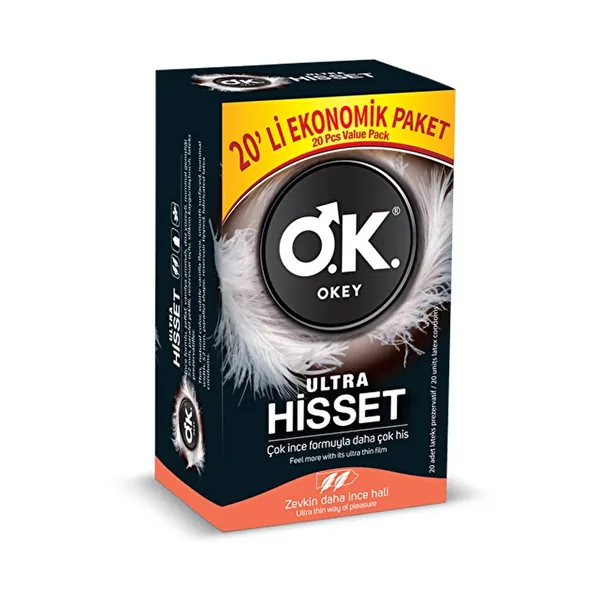 Okey Ultra Feel Kondome - 20 ultra-dünn, Premium-Qualität Pack