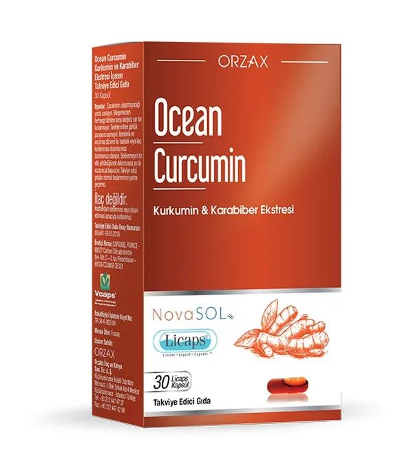 Orzax Ocean Curcumin Black Pepper Extract Dietary Supplement 30 Capsules