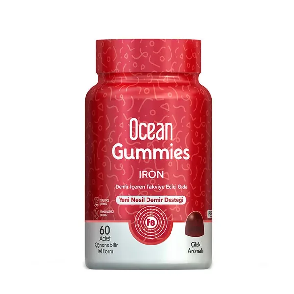 Orzax Ocean Gummies Iron Supplement 60 pcs Chewy Jelly Form