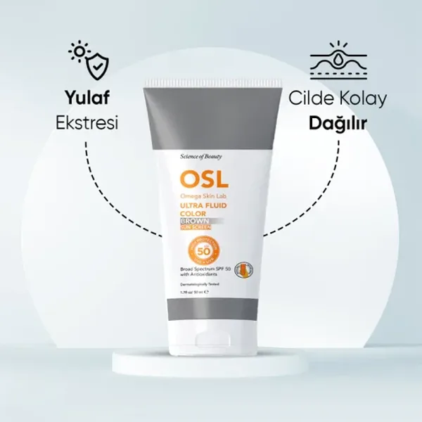 Osl - Omega Skin Lab Ultra Fluide Color Spf50+ Sun Protection Cream 50 ml -Brown 3
