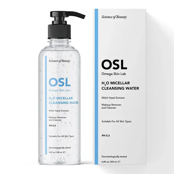 Omega Skin Lab H2O Micellar Makeup and Face Cleansing Water 200 ml 2