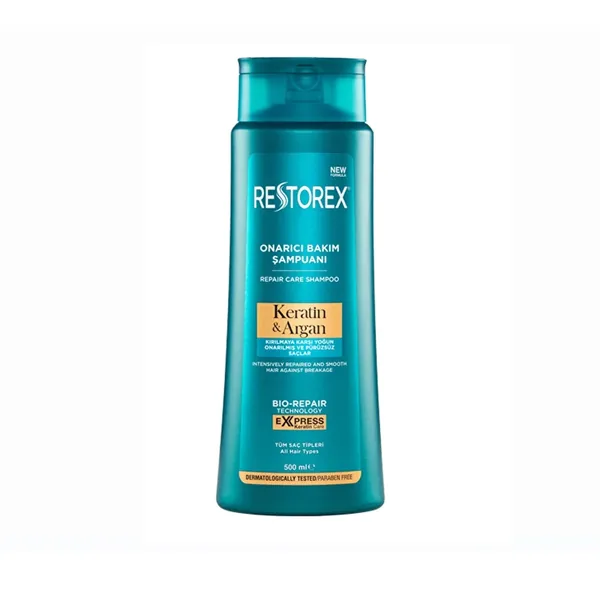 Stärken & Glätten: Restorex Keratin Argan Shampoo für gesund