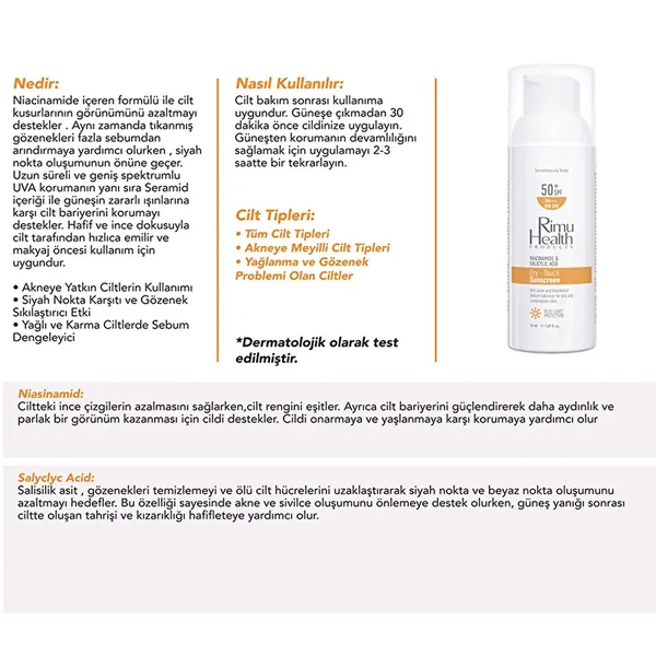 Rimu Health For Oily And Combination Skin Spf50+ Sunscreen 50 ml 6