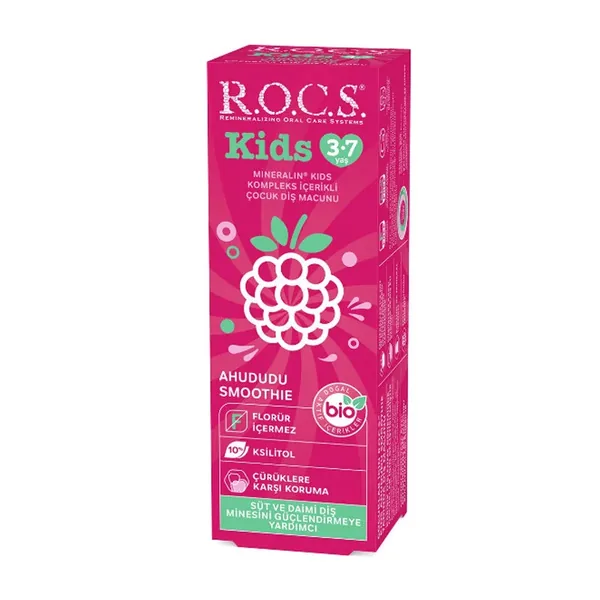 Rocs Toothpaste Kids Raspberry Fluoride-free 3-7 Years ML/45 Gr