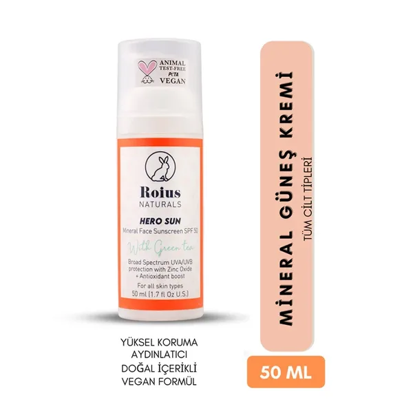 Roius Naturals Hero Sun Mineral Spf50+ Face Sunscreen 50 ml 2