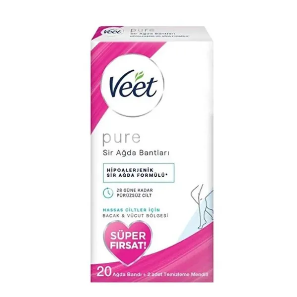 Veet Pure Leg and Body Area Wax Strips 20 pcs 2