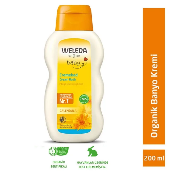 Weleda Calendula Organic Cleansing and Moisturizing Bath Cream 200 ml 2