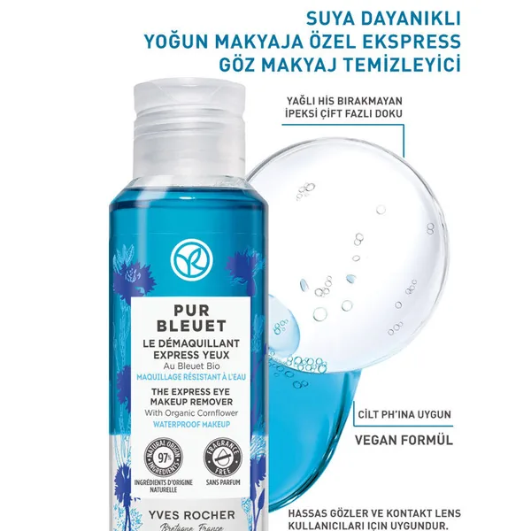 Yves Rocher Pur Bleuet Eye Makeup Remover for Intense Makeup 200 ml 4