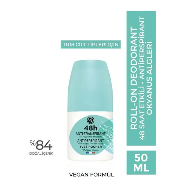 Yves Rocher Unisex Roll-on Antiperspirant Deodorant - Okyanus Algeri 50 ml 4