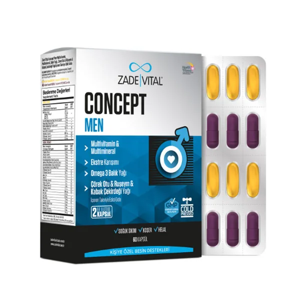 Zade Vital Concept Men Dietary Supplement 60 Capsules 2