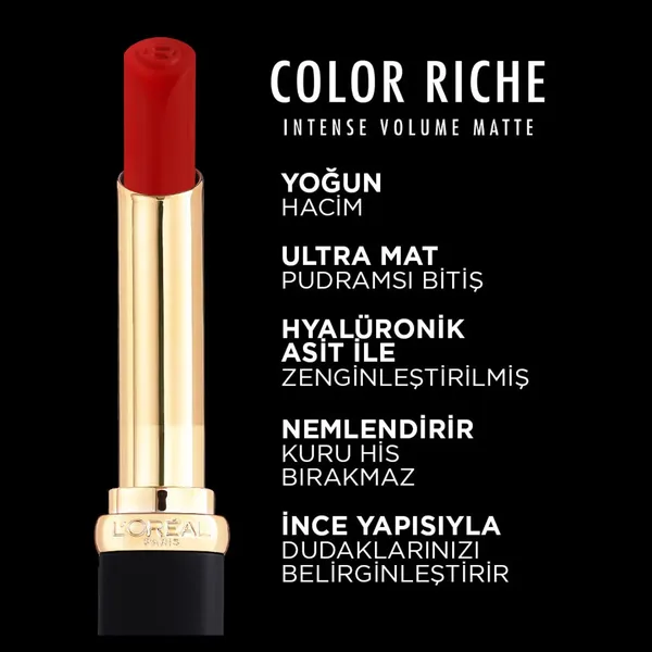 Loreal Paris Color Riche Intense Volume Matte Ruj - 346 Rouge Determination 6