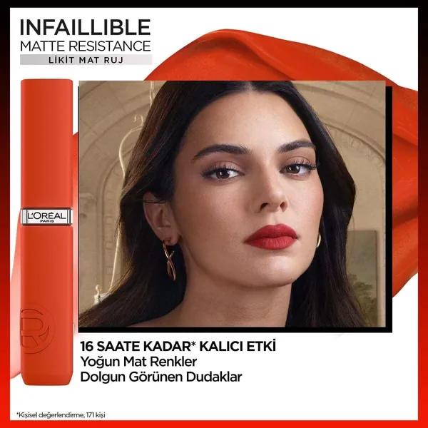 L'Oreal Paris أحمر شفاه سائل غير لامع إنفيليبل من لوريال باريس 420 لو روج باريس 3