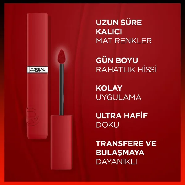 L'Oreal Paris أحمر شفاه سائل غير لامع إنفيليبل من لوريال باريس 420 لو روج باريس 6