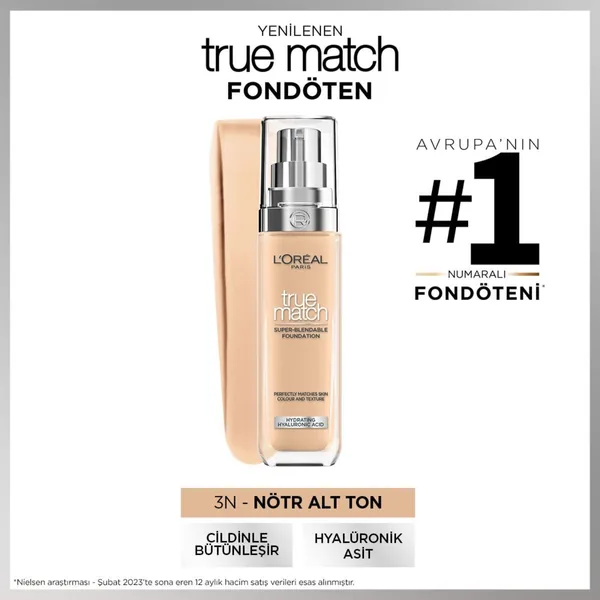 L'Oréal Paris True Match Caring Foundation 3N - Feuchtigkeitsspendende Deckkraft 2