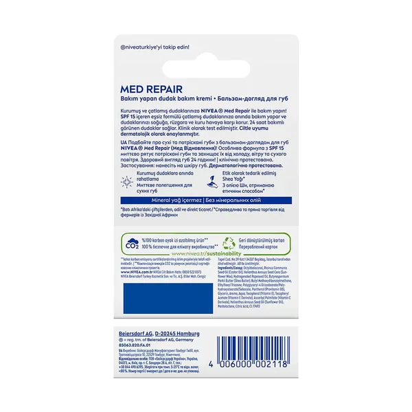 Nivea Lip Med Repair SPF 15 Lip Care Cream 4,8gr 2