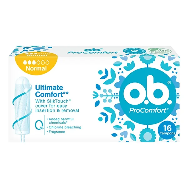 o.b.® ProComfort Normal Tampons für leichte bis mittlere Flüsse 16 Stück