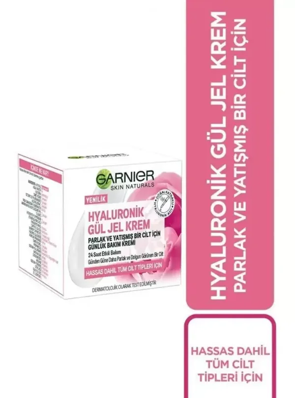 Garnier Hyaluronic Rose Gel Cream - Daily Care Cream For Bright and Soothed Skin - 50 ml 2
