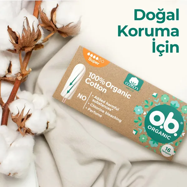 O.B. Bio-Baumwolle Super Tampons - 16 Stück 2