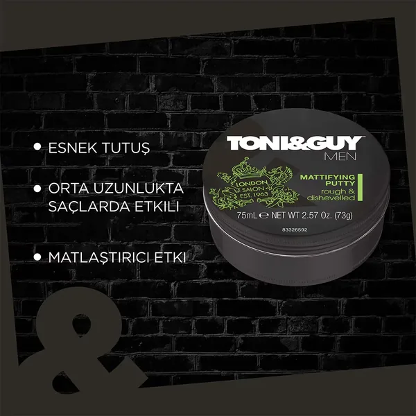 Toni Guy Natural and Matte Finish Styling Cream Wax 75 ml 5