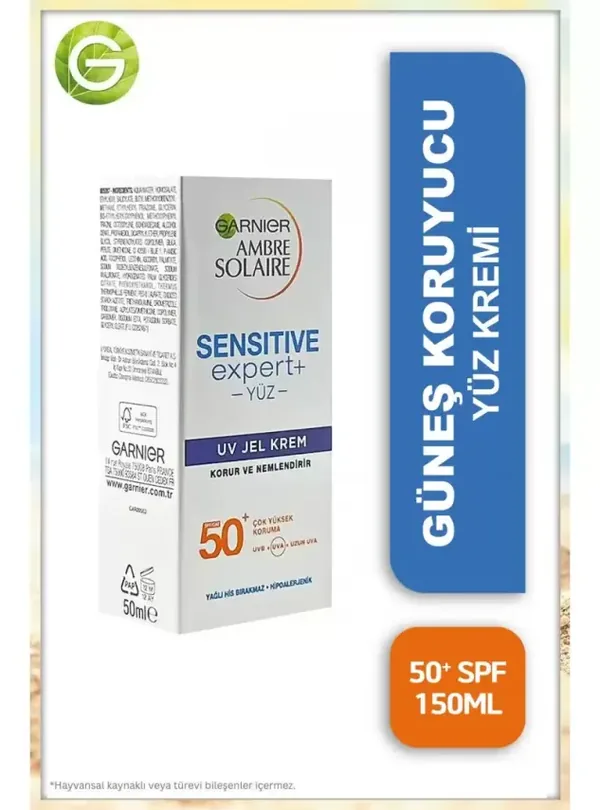 Garnier Ambre Solaire Sensitive Expert + Face Gel Cream SPF50+ 50 ml 2