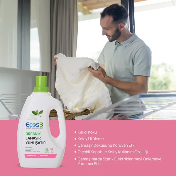 احصل على غسيل ناعم ومنعش مع منعم Ecos3 العضوي 3