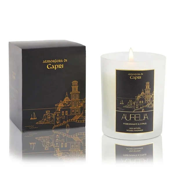 Aurelia Geneve Pomegranate and Lemon Scented Candle 180 gr- Transparent