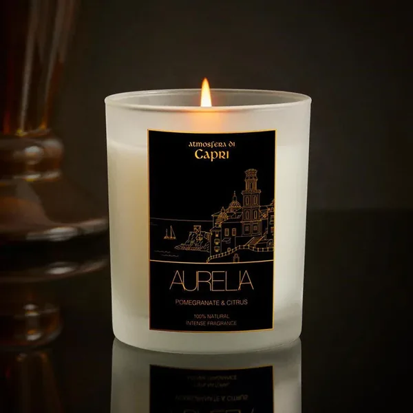 Aurelia Geneve Pomegranate and Lemon Scented Candle 180 gr- Transparent 2