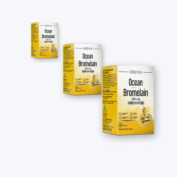 Set - Orzax Ocean Bromelain 30 capsules - 3 Pack