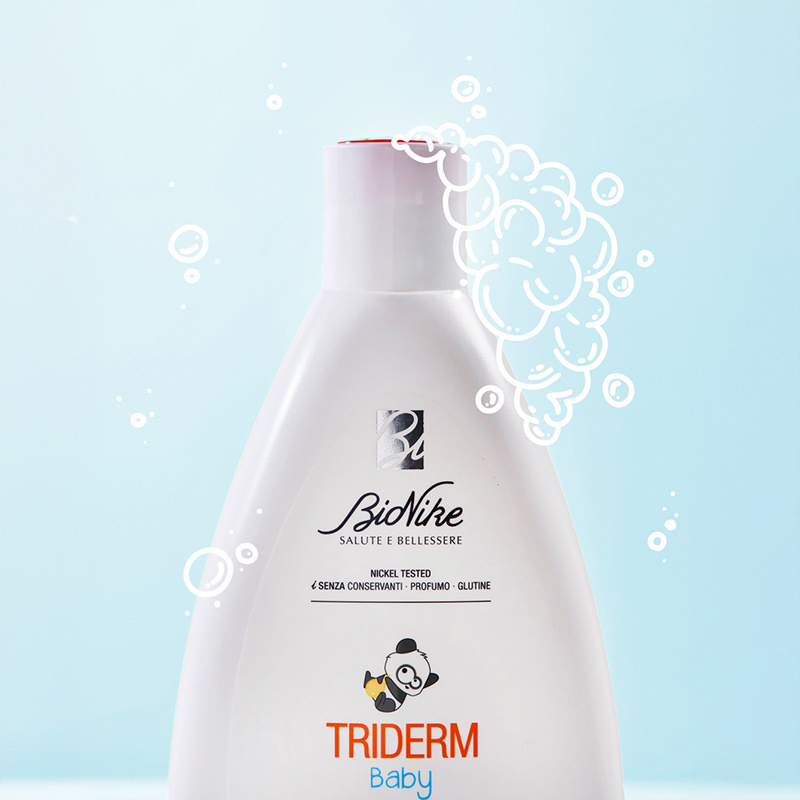 شعر نظيف وفروة رأس محمية مع شامبو Bionike Triderm Baby 2