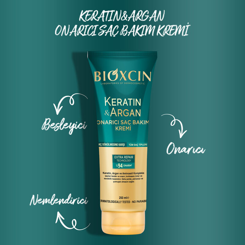 Bioxcin Keratin And Argan Repairing Hair Care Cream 250 ml 3
