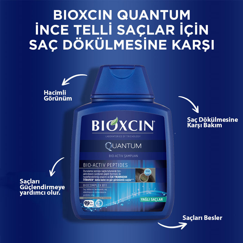Bioxcin شامبو بيوكسين كوانتم المضاد لتساقط الشعر للشعر الدهني 300 مل 2