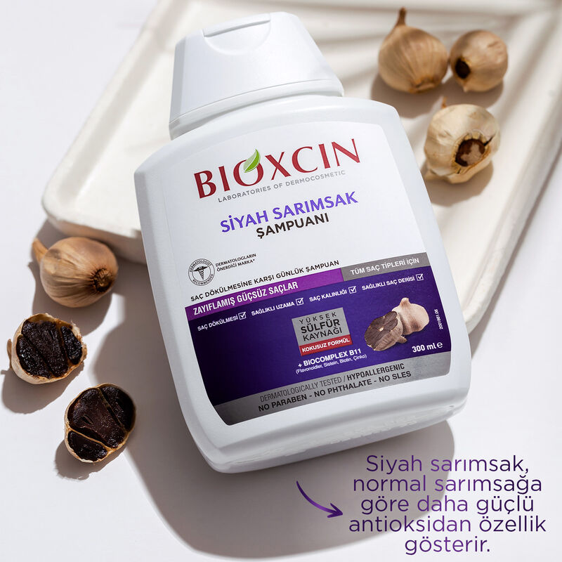 Bioxcin Black Garlic Shampoo For Hair Loss 300 ml 4