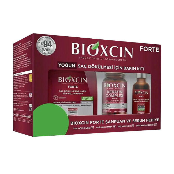 Bioxcin Forte Intense Hair Loss Set: Bioxcin Forte Serum +keratin 60 capsules+shampoo