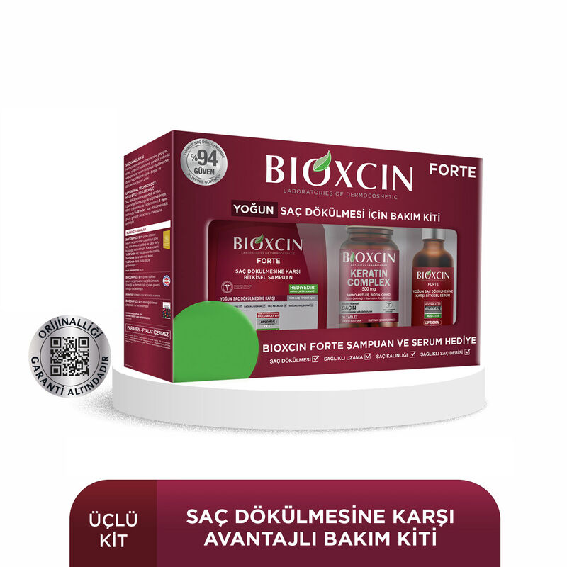 Bioxcin Forte Intense Hair Loss Set: Bioxcin Forte Serum +keratin 60 capsules+shampoo 2
