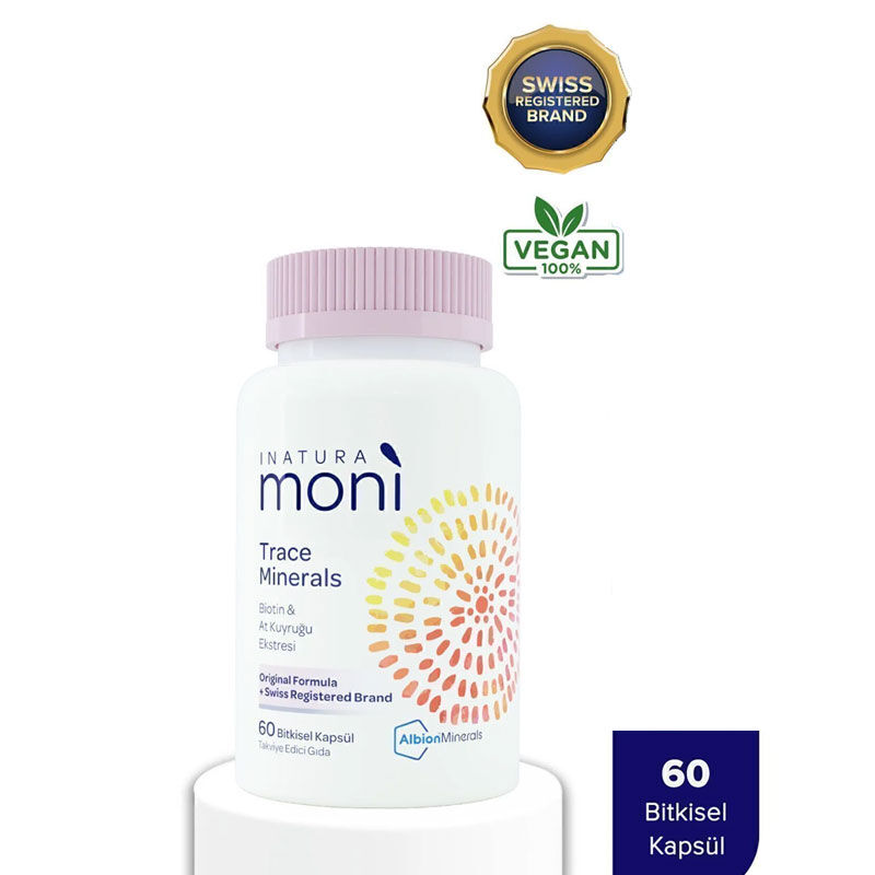 Moni Vitamins كبسولات إناتورا موني ترايس بيوتين ومستخلص ذيل الحصان متعدد الفيتامينات، 60 كبسولة عشبية 3