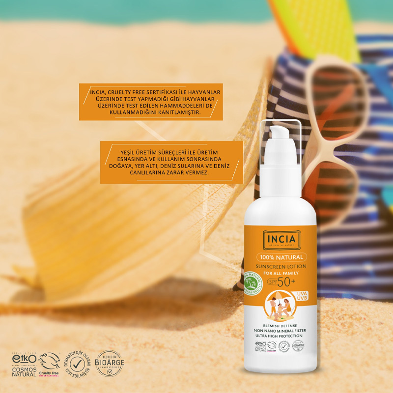 حماية شمسية فائقة للعائلة مع لوشن INCIA الطبيعي SPF50+ 4