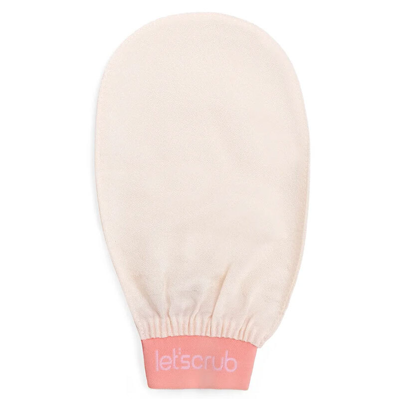 Letscrub 100% Seiden-Badewaschhandschuh - Ecru 15x26 cm