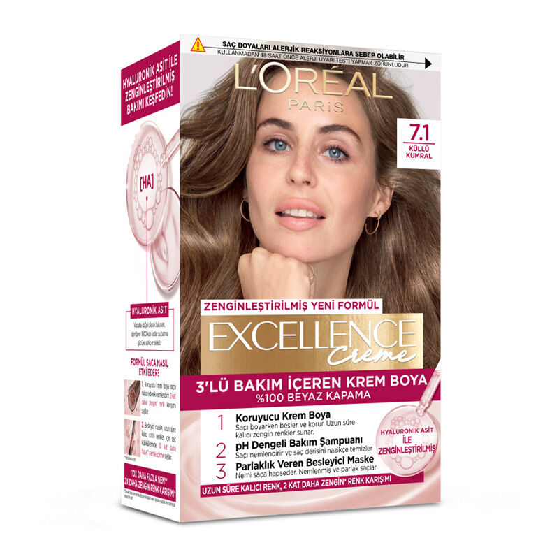 Loreal Paris Excellence Creme Hair Color 7.1 Ash Brown