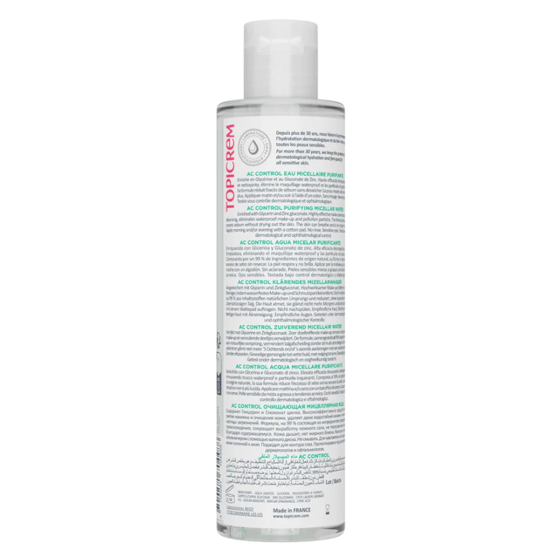 Peau Nette & Fraîche : Eau Micellaire Purifiante Topicrem AC 4
