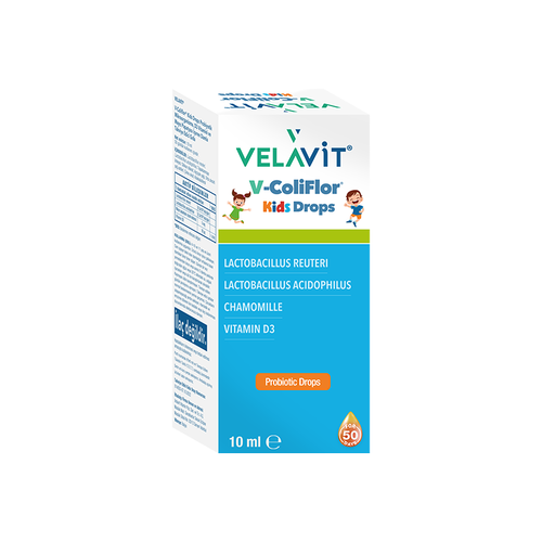 دعم غذائي لطفلك: Velavit V-ColiFlor Kids Drops 10 مل