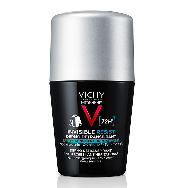 Protection 72h sans traces avec Vichy Homme Invisible Resist
