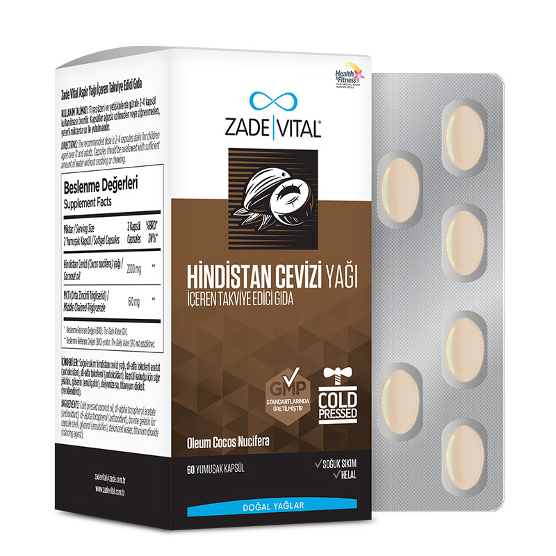 Zade Vital Coconut Oil 60 Softgels 1000mg 2